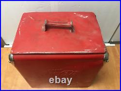 VintageDRINK COCA-COLALarge Metal Cooler Ice ChestAction Mfg1950's 16x17x12