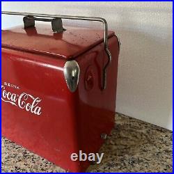 VintageDRINK COCA-COLALarge Metal Cooler Ice ChestAction Mfg1950's Original