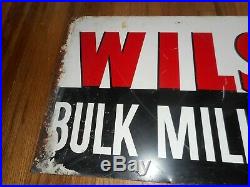 Vintate WILSON Bulk Milk Dairy Cooler Advertising Metal Farm SIGN
