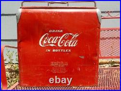 Vtg 1950's Coca-Cola Cooler Acton Metal Bottle Opener Drain Plug Original Paint
