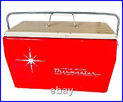 Vtg 1950's Poloron Thermaster Metal Cooler Ice Chest Original Finish astro star