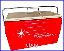 Vtg 1950's Poloron Thermaster Metal Cooler Ice Chest Original Finish astro star