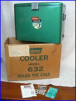 Vtg 1950s/60s Hardly Used Original Metal Coleman Cooler (Model 632)