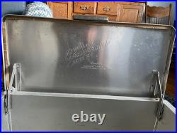 Vtg. 1950s Cronstrom Cronco Aluminum Cooler Gold Vinyl Atomic Pattern Lid/Seat