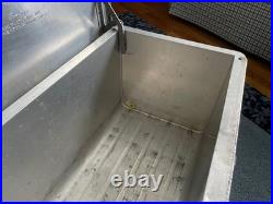 Vtg. 1950s Cronstrom Cronco Aluminum Cooler Gold Vinyl Atomic Pattern Lid/Seat