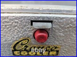 Vtg 1950s Cronstrom Cronco Aluminum Cooler Gold Vinyl Atomic Pattern No Tray