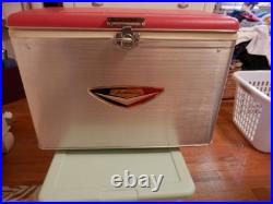 Vtg 1960's TED WILLIAMS Aluminum Ice Chest Cooler withdrainage hose 22 x 14 x 16