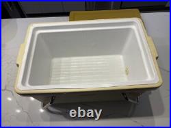 Vtg 1970's COLEMAN Double Metal Handle Cooler Beige Mustard Yellow With Spout US Vtg 1970's COLEMAN Double Metal Handle Cooler Beige Mustard Yellow With Spout US