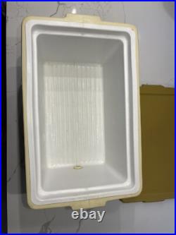 Vtg 1970's COLEMAN Double Metal Handle Cooler Beige Mustard Yellow With Spout US Vtg 1970's COLEMAN Double Metal Handle Cooler Beige Mustard Yellow With Spout US