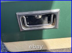 Vtg 1970s Large Coleman Green White Metal Cooler Ice Chest
