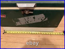 Vtg 1970s Large Coleman Green White Metal / Plastic Camping Cooler