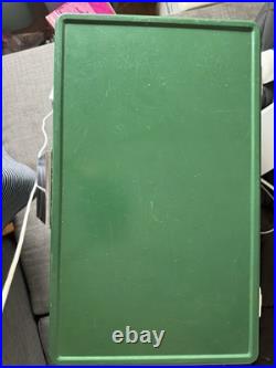 Vtg 1970s Large Coleman Green White Metal / Plastic Cooler