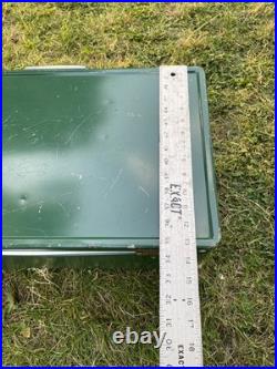 Vtg 1970s Large Coleman Green White Metal / Plastic Cooler December 1976 Vtg 1970s Large Coleman Green White Metal / Plastic Cooler December 1976