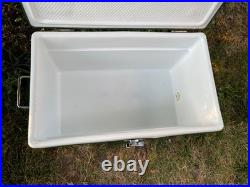 Vtg 1970s Large Coleman Green White Metal / Plastic Cooler December 1976 Vtg 1970s Large Coleman Green White Metal / Plastic Cooler December 1976