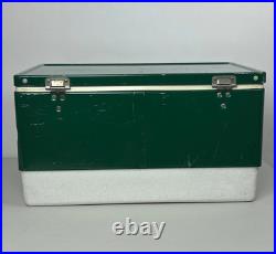 Vtg 1970s Metal Coleman Cooler Green-Metal Opening & Handles 22.5x13.5x12.5 USA
