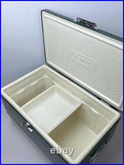 Vtg 1970s Metal Coleman Cooler Green-Metal Opening & Handles 22.5x13.5x12.5 USA
