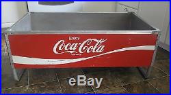 Vtg 1970s open event metal stainless steel lined cooler coca cola coke soda pop