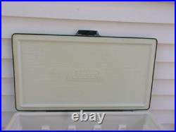 Vtg 1976 Large Coleman Green White Metal Cooler Ice Chest 27x15x16