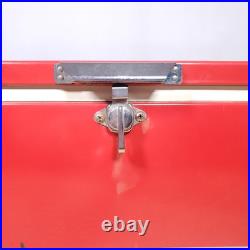 Vtg 1979 Coleman Red SNOW-LITE Metal Cooler withTRAY INSERTS 70's 22 x 13.5 x 13