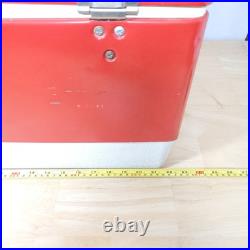 Vtg 1979 Coleman Red SNOW-LITE Metal Cooler withTRAY INSERTS 70's 22 x 13.5 x 13