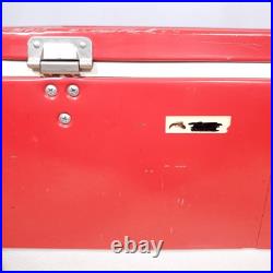 Vtg 1979 Coleman Red SNOW-LITE Metal Cooler withTRAY INSERTS 70's 22 x 13.5 x 13