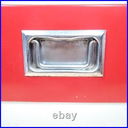 Vtg 1979 Coleman Red SNOW-LITE Metal Cooler withTRAY INSERTS 70's 22 x 13.5 x 13