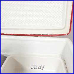 Vtg 1979 Coleman Red SNOW-LITE Metal Cooler withTRAY INSERTS 70's 22 x 13.5 x 13