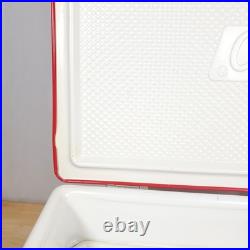 Vtg 1979 Coleman Red SNOW-LITE Metal Cooler withTRAY INSERTS 70's 22 x 13.5 x 13