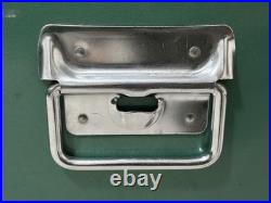 Vtg 1984 Medium Coleman Cooler Green & White Metal Cooler Ice Box 11x18x14