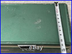 Vtg 1984 Medium Coleman Cooler Green & White Metal Cooler Ice Box 11x18x14