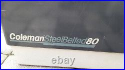 Vtg 1986 Coleman Steel Belted 80 Metal Cooler Metallic Grey With White Interior
