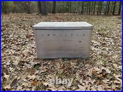 Vtg 50s KAMPKOLD Aluminum metal ice chest camping RV cooler withtray 1950's
