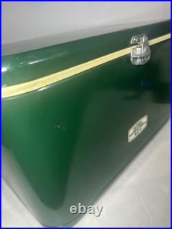 Vtg 60's/70's Thermos Large Green Metal Cooler Ice Box Chest Latch