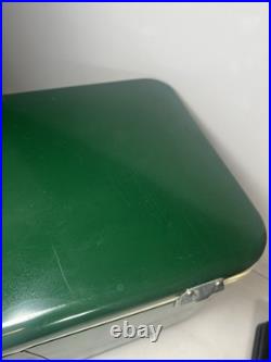 Vtg 60's/70's Thermos Large Green Metal Cooler Ice Box Chest Latch