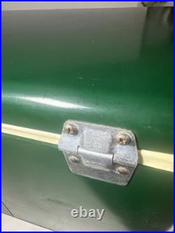 Vtg 60's/70's Thermos Large Green Metal Cooler Ice Box Chest Latch