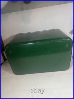 Vtg 60's/70's Thermos Large Green Metal Cooler Ice Box Chest Latch