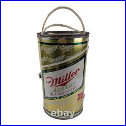 Vtg 70s Miller High Life Large Metal Beer Can Promo Advertising Cooler 14