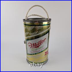 Vtg 70s Miller High Life Large Metal Beer Can Promo Advertising Cooler 14