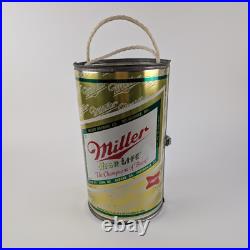 Vtg 70s Miller High Life Large Metal Beer Can Promo Advertising Cooler 14