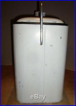 Vtg 7up Metal Cooler, Drain Plug & Bottle Opener Intact, Progress Refrigerator