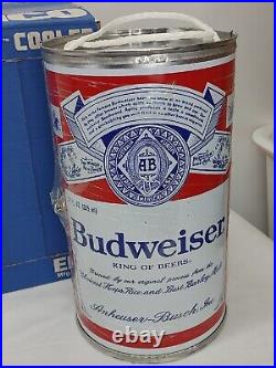 Vtg Budweiser Metal Cooler Ehco Big Can Do USA Made Beer Shape 1980's 14 6-Pack