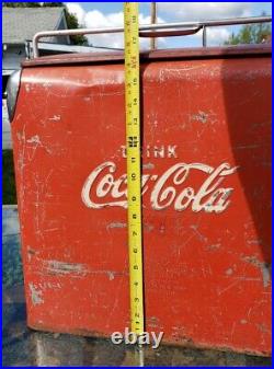 Vtg Coca Cola Ice Chest Metal Cooler Bottle Opener on Side soda pop