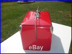 Vtg. Coke Coca-Cola Metal Picnic Ice Cooler & Sandwich Tray/Nice Just Not Mint