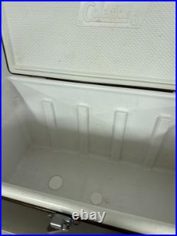 Vtg Coleman 28 Brown Ice Chest Metal Cooler RARE Tray & Drain USA