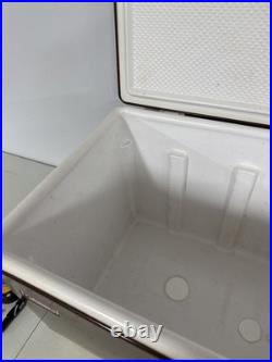Vtg Coleman 28 Brown Ice Chest Metal Cooler RARE Tray & Drain USA