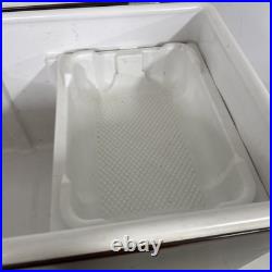Vtg Coleman 28 Brown Ice Chest Metal Cooler RARE Tray & Drain USA