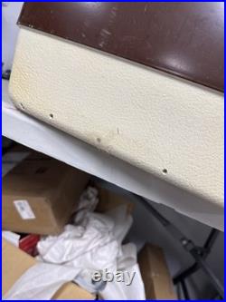 Vtg Coleman 28 Brown Ice Chest Metal Cooler RARE Tray & Drain USA