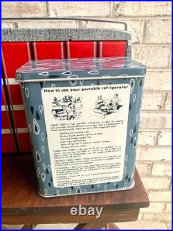 Vtg Flamingo Metal Ice Chest Red Plaid Metal Ice Chest Poloron Flamingo Chest