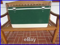 Vtg Large Green Metal Coleman Cooler Steel Belted 28x16x16