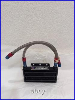 Vtg Lockhart 4-Row Oil Cooler Earl's Braided Lines AN Fittings Honda CB KZ GS XS